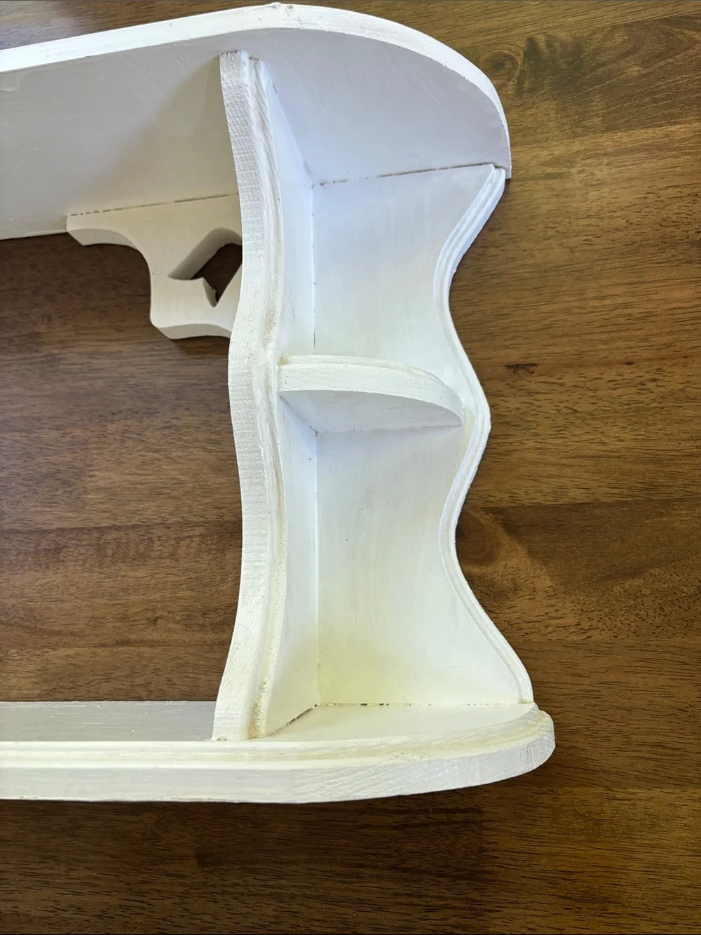 Vintage White Decorative Wall Display Shelf - Rustic Accent 24 x 12-1/2”